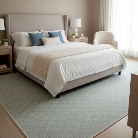 Handmade Premium Cotton and Wool Handknotted Rug for Decorative Floors